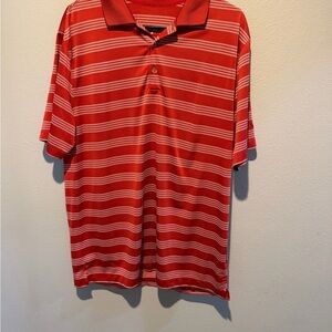 Nike Dri-Fit Red and White Striped Men's Polo Shirt